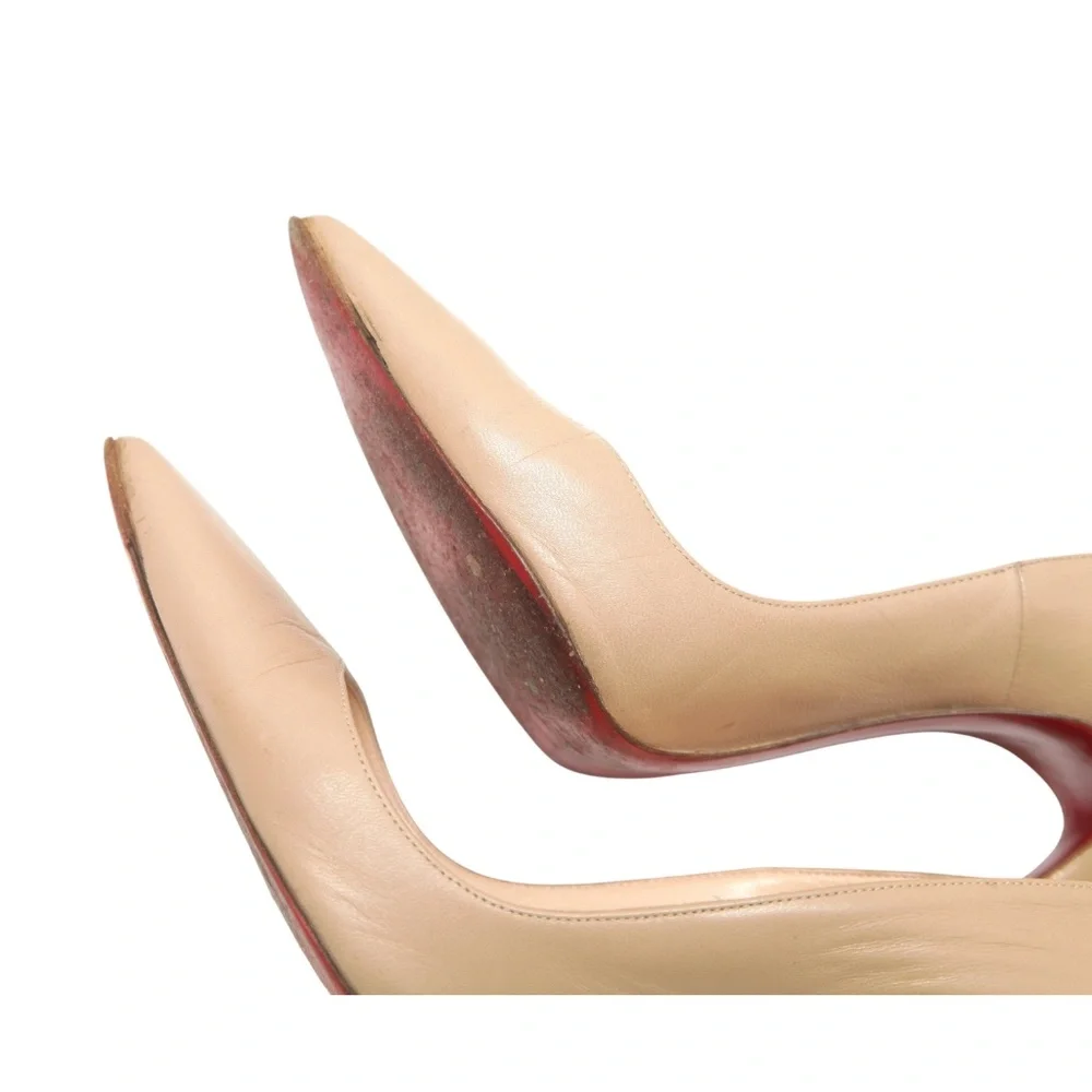 CHRISTIAN LOUBOUTIN Pumps Leather Beige SO KATE 120mm Heels Pointed Toe 38 $845 - Picture 12 of 14